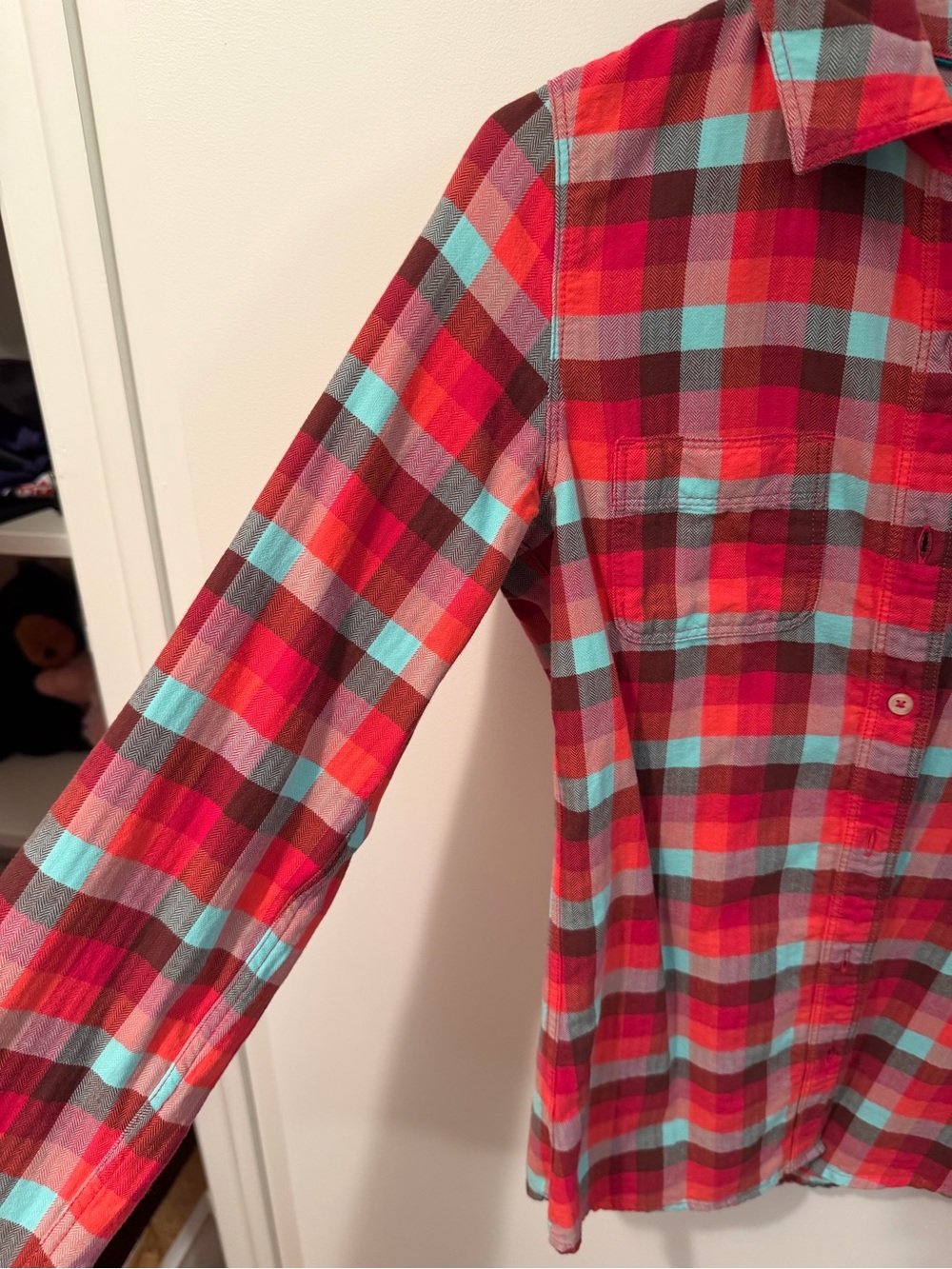 The North Face Plaid Button Front Hiking Flannel Shirt XS - Picture 6 of 7